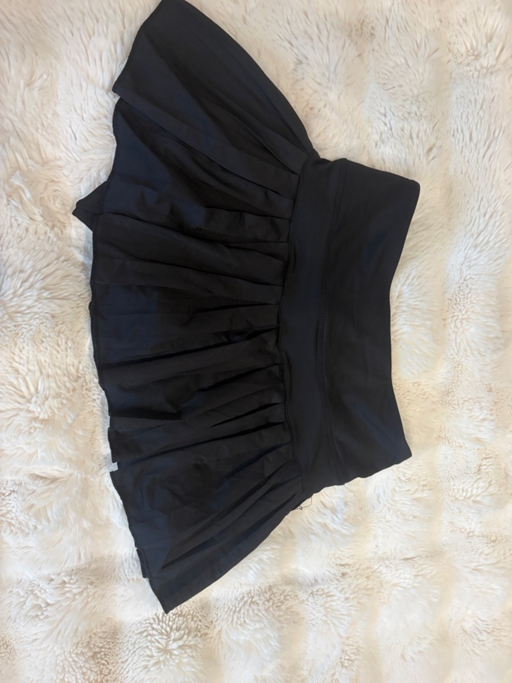Black Women's Skort with Pleated Skirt Panel